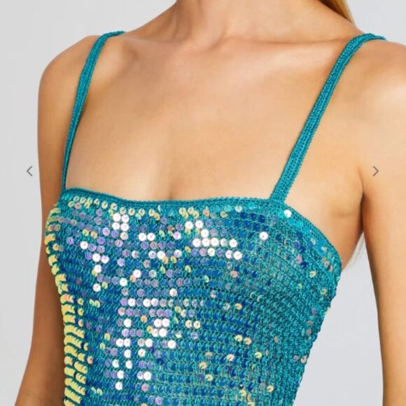 RETROFETE- Lisette Aquamarine Sequin Dress - Picture 5 of 7